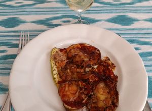 Foto principal de Berenjenas y Calabacín al Horno con Aderezos de Pizza