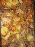 Pollo al horno con licuados de verduras