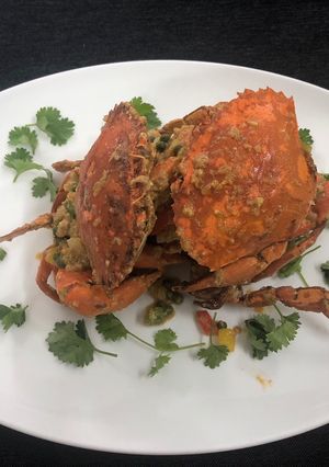 Hình của món Cua xào trứng muối.
