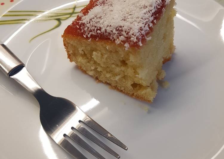 Simple Way to Make Super Quick Homemade Jammy coconut cake