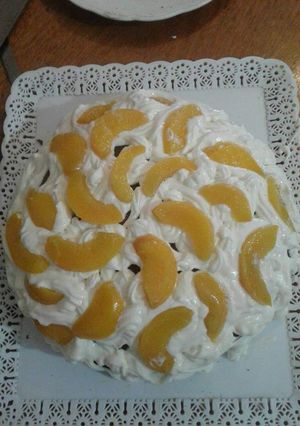 Una foto de Postre de duraznos