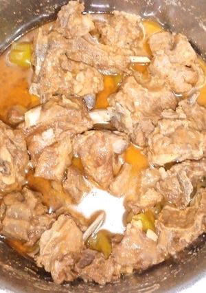 A picture of Namkeen Mutton Gosht no tomatoes.