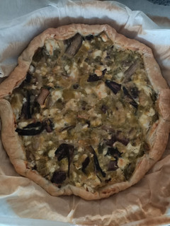 Foto di Torta salata porro, feta e pancetta