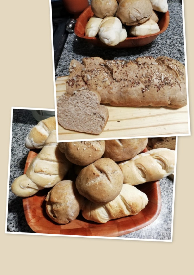 Una foto de Pan francés y de centeno integral 🍞