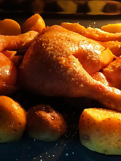 Una foto de Muslos de pollo con salsa de Curry y miel
