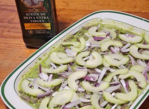 Una foto de Aguachile de cecina