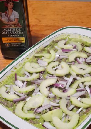 Una foto de Aguachile de cecina