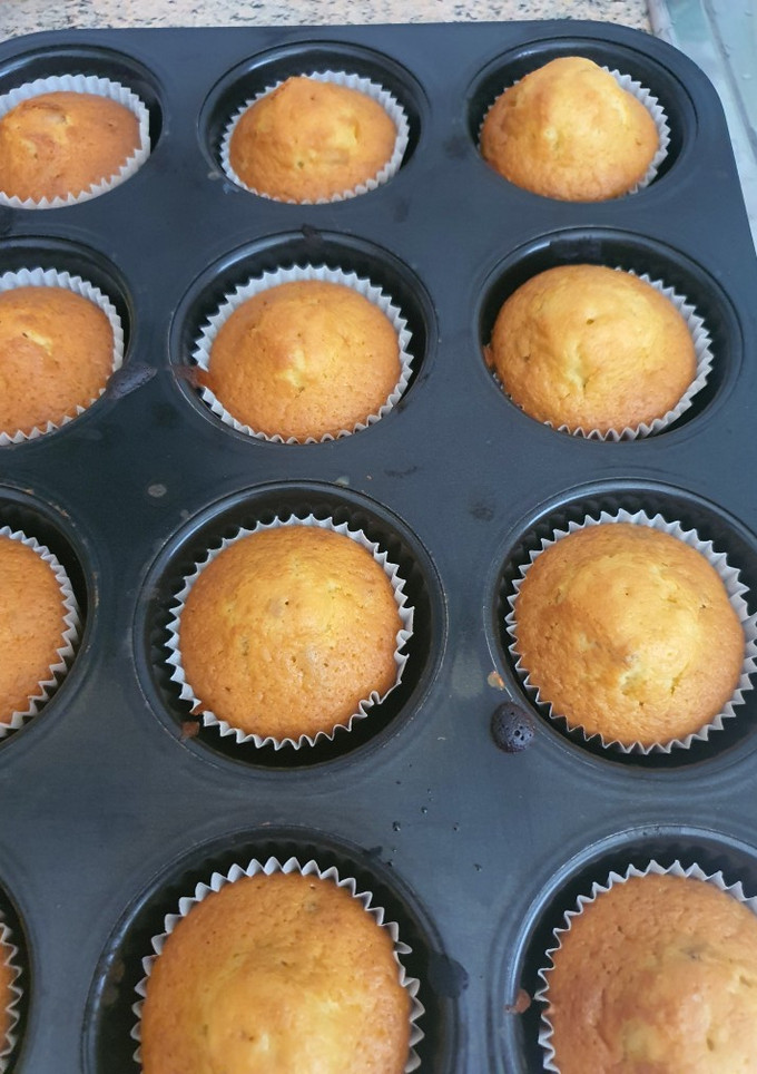 Una foto de Magdalenas de fibra con pepitas de chocolate