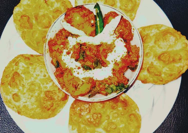 How to Vegan Tasty Kashmiri dum aloo with sattu ki kachori