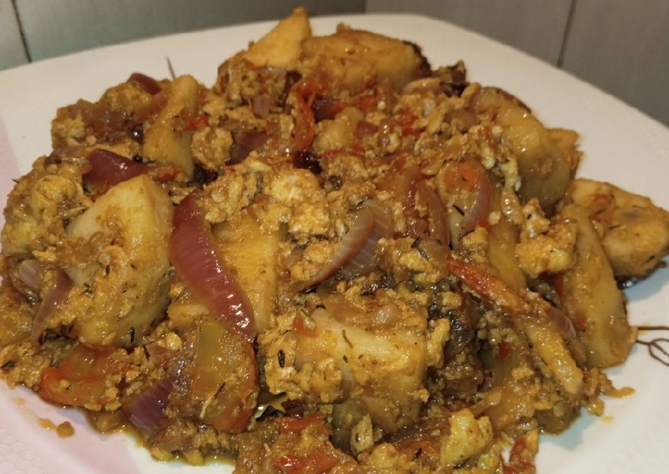 Recipe of Favorite Stir fried yam omelette