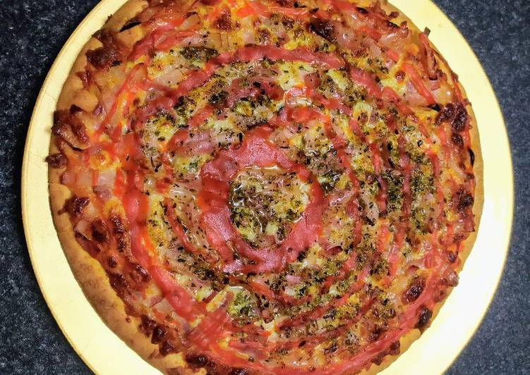 Pizza de 4 quesos y bacon