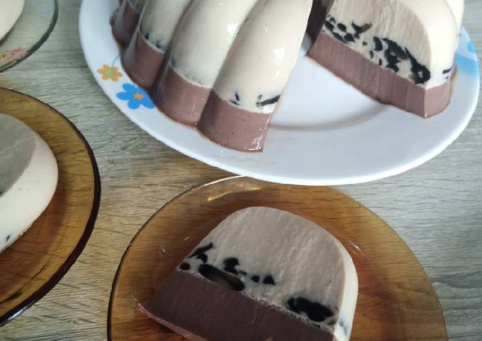 Puding Capuccino Cincau Lapis Coklat