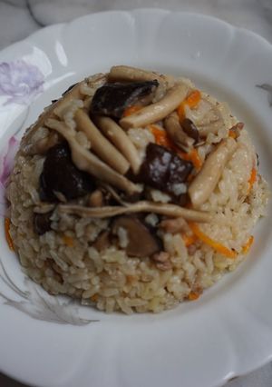2018/4/13豬肉野蕈燉飯 的食譜成品照片