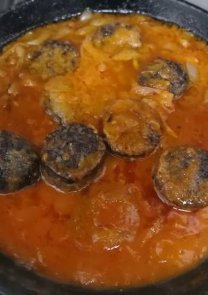 Una foto de Morcilla con tomate