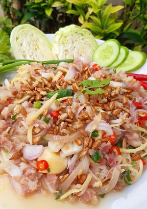 รูปของ "ยำแหนมสด" 🐖🌶😋Spicy Sour Pork Salad