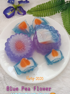 Foto resep Blue Pea Flower Mooncake Puding 🥮