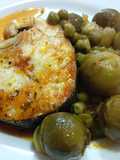 Bacalao con coles de Bruselas