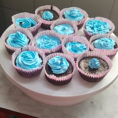 Eggless chocolate cupcakes A picture of Eggless chocolate cupcakes.