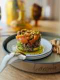 Timbal de salmón 🍣 🥑 🍅 🧅