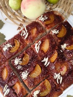 عکسی از دستور کیک آپساید داون هلو🍑🍑