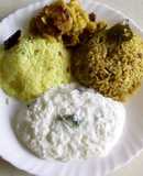 Variety rice with potato fries(lemon, tamarind and curd rice)