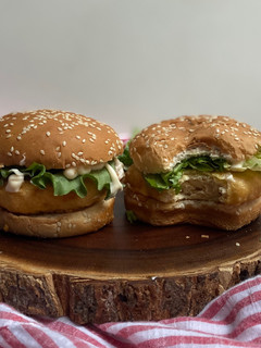 Una foto de Hamburguesa de pollo rebozada