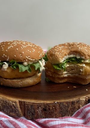 Una foto de Hamburguesa de pollo rebozada