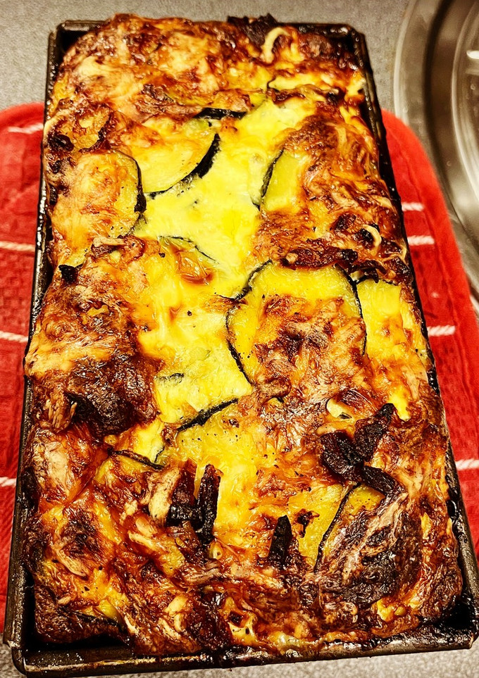 Una foto de Pastel de calabacín y bacon