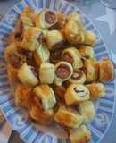 Canapé con hojaldre