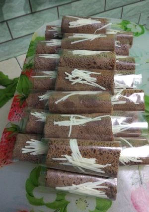 Foto resep Dadar Gulung pisang coklat