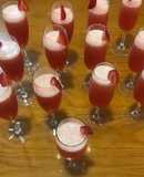Sorbete de helado de limón y fresas