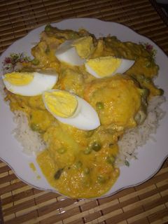 Una foto de Crema a la huancaína con pollo