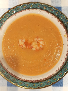 Una foto de Crema de langostinos 🦐🦐🦐