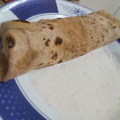 A picture of Chicken chapati roll.