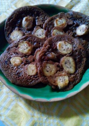 Foto resep Pancake coklat kismis pisang