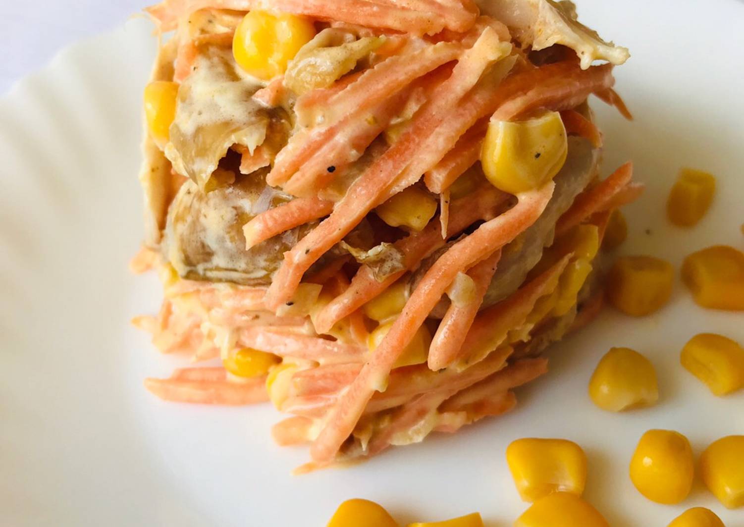 Рецепт салат с копченой курицей и корейской морковкой рецепт с фото
