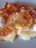 Tortino di patate, squacquerone, prosciutto cotto e mozzarella