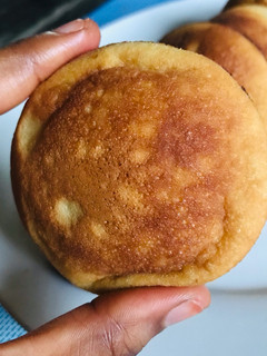 A picture of Mini chocolate stuffed pancakes.
