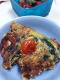 Omelet oat bayam - oat asin (bisa untuk diet)