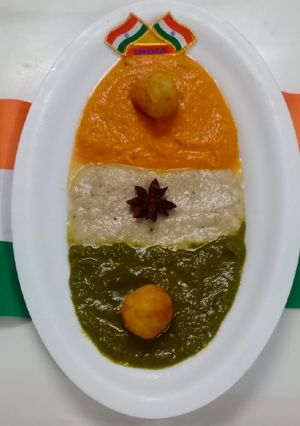 A picture of Tiranga gravy kofta.