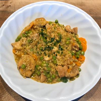Arroz con pollo apto para diabéticos Receta de Jose Julio Santopinto-  Cookpad