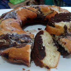A picture of Marble Round cake 🌼🌼#CookpadRamadan #RamadanSpecial.