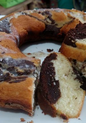 A picture of Marble Round cake 🌼🌼#CookpadRamadan #RamadanSpecial.