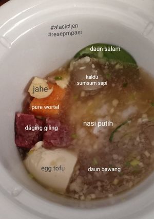 Foto resep Bubur Saring: Sapi Tofu Wortel