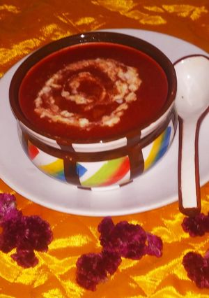 A picture of Tomato Beetroot Soup.