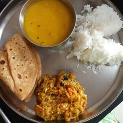 A picture of Roasted Brinjal veggie.