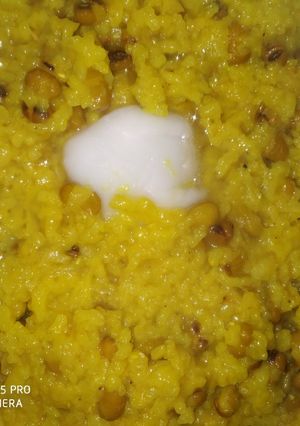 A picture of Green moong dal khichdi.