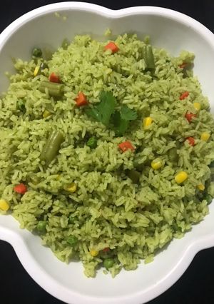 Una foto de Arroz verde que te quiero verde