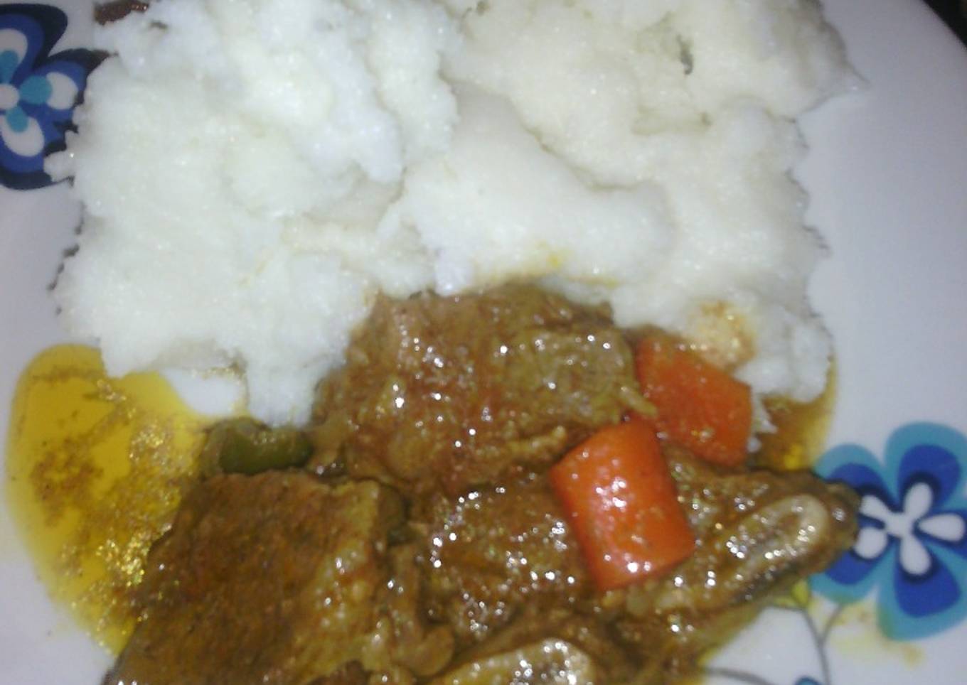Beef stew and carrots