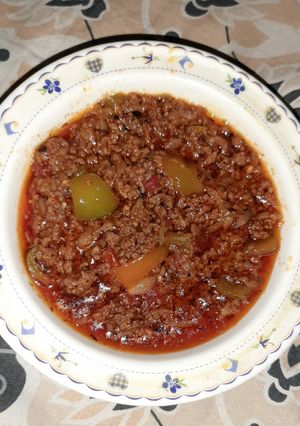 A picture of Keema Shimla mirch.